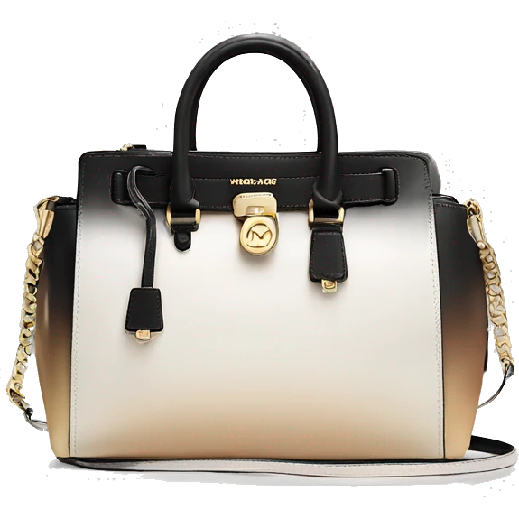 Realistic cream to black ombre michael kors satchel purse. emoji