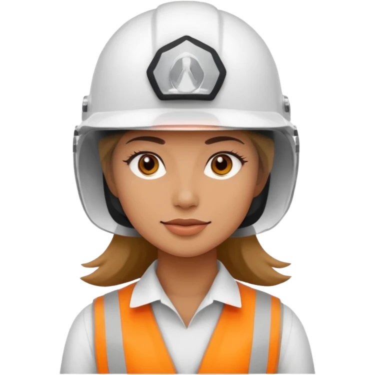 Emoji geniera casco blanco mujer emoji