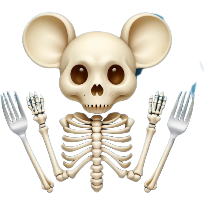 Mouse skeleton in a plate emoji