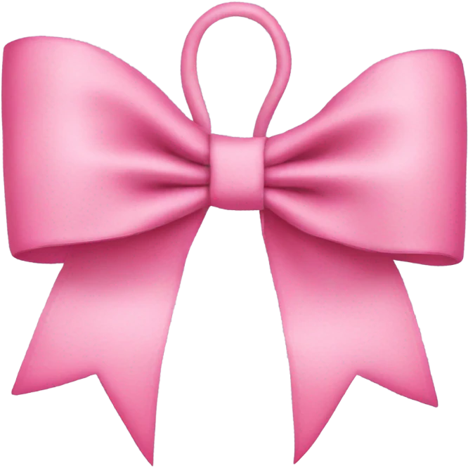 Pink Christmas hair bow skinny with long ends emoji
