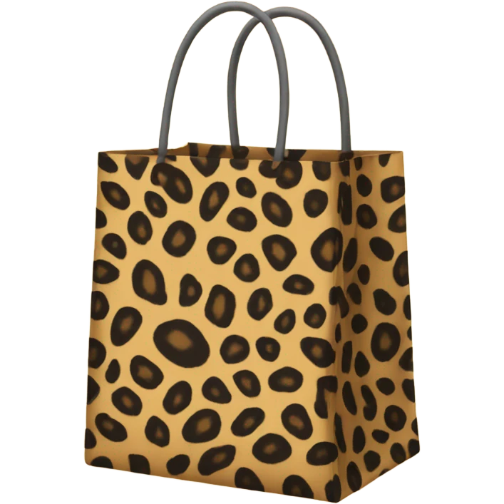 Shopping bag with leopard print emoji