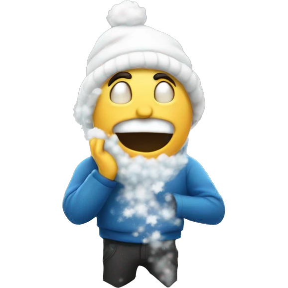 A man farting snow emoji