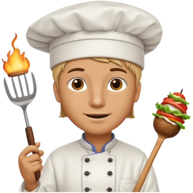 Grilling person like a kebab emoji