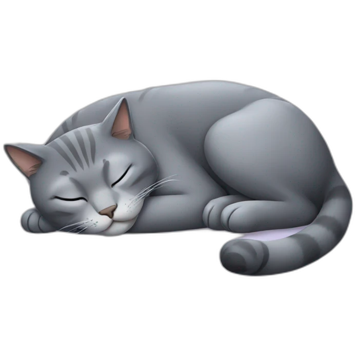 Big grey cat sleeping  emoji