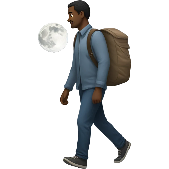man walking in the moonlight emoji