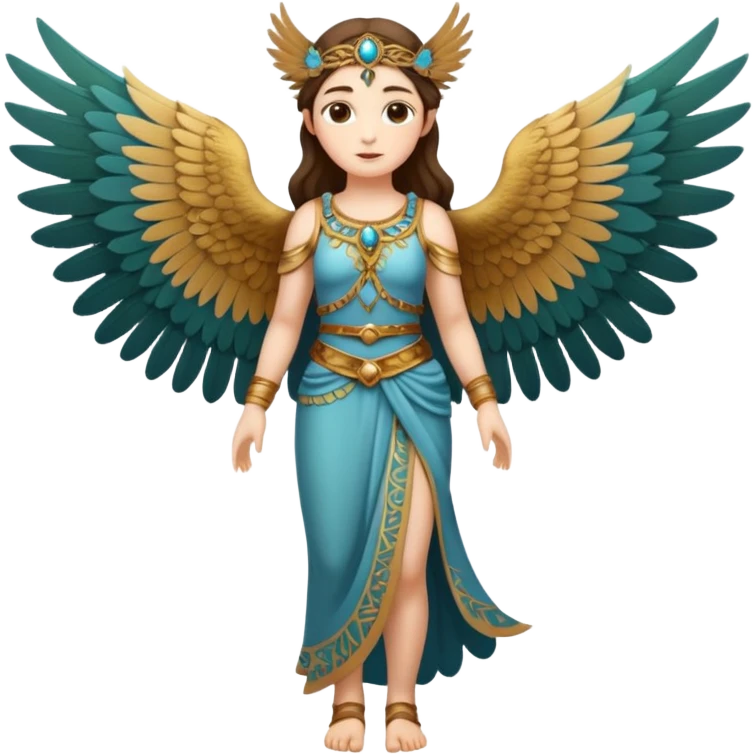 fullbody ancient woman with bird wings emoji