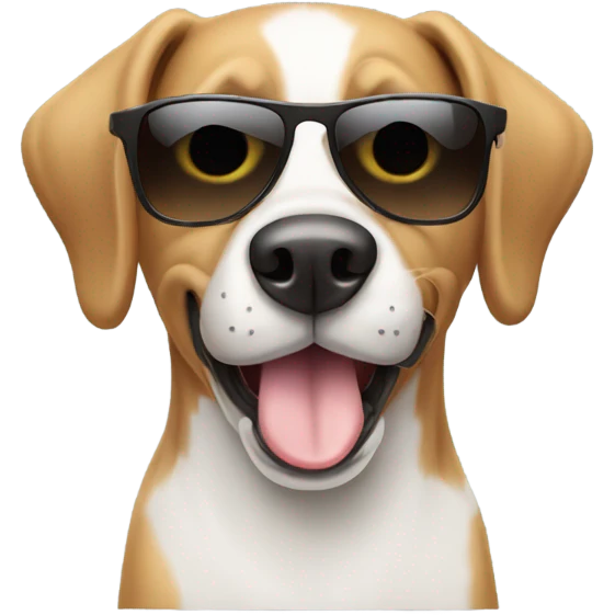 A dog eating sun glasses  emoji