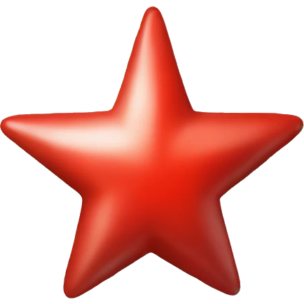 one plain bright red star emoji