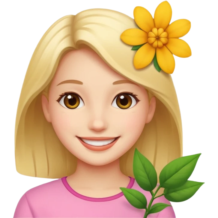 menina com flor emoji