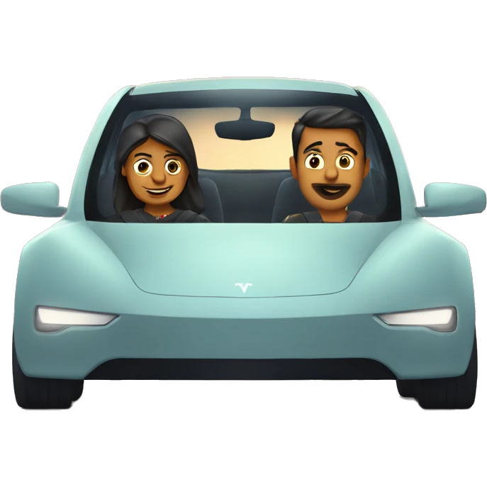 Drive the Tesla with Indian friend safely  emoji
