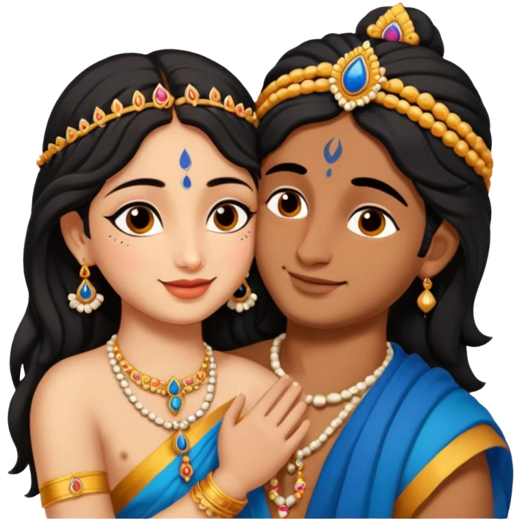 affectionate and harmonious Krishna and Radhe together emoji