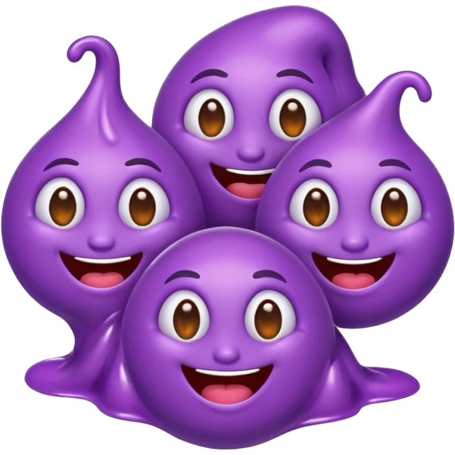 Army of purple goo faces  emoji