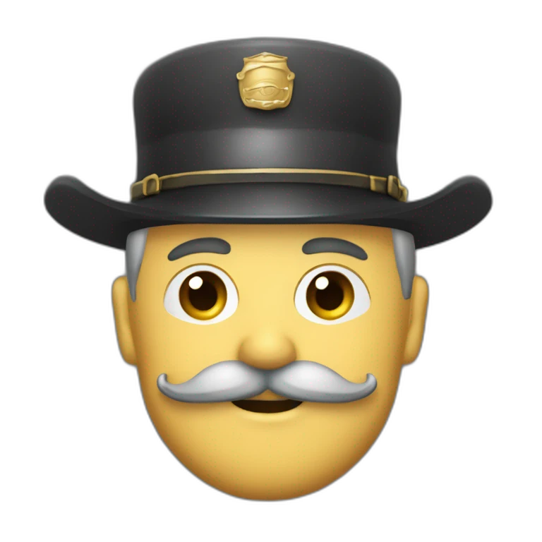Général avec une moustache carré emoji
