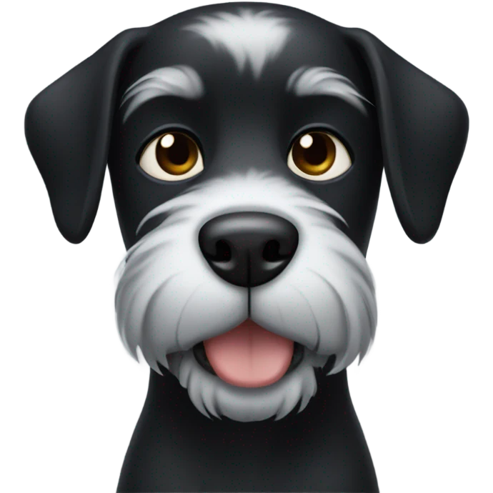 black dog with beard with white hairs emoji