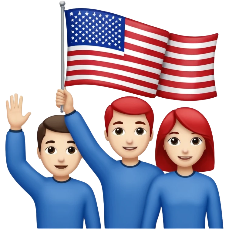 american flag hold in hands by people emoji