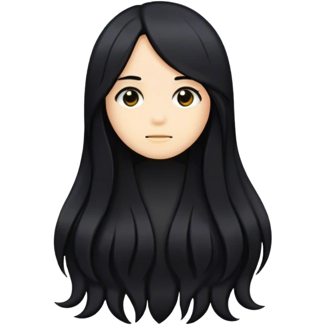 Pelo negro y largo emoji