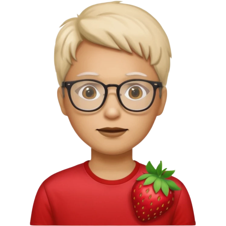gözlüklü çilek tişörtlü insan emoji