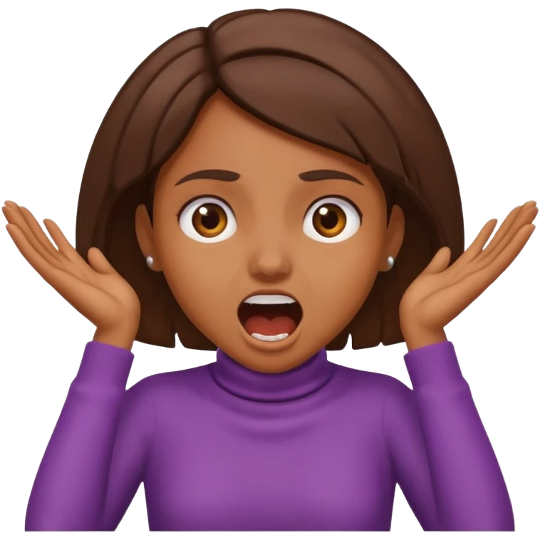 Brown girl having her hands on her neck screaming  emoji