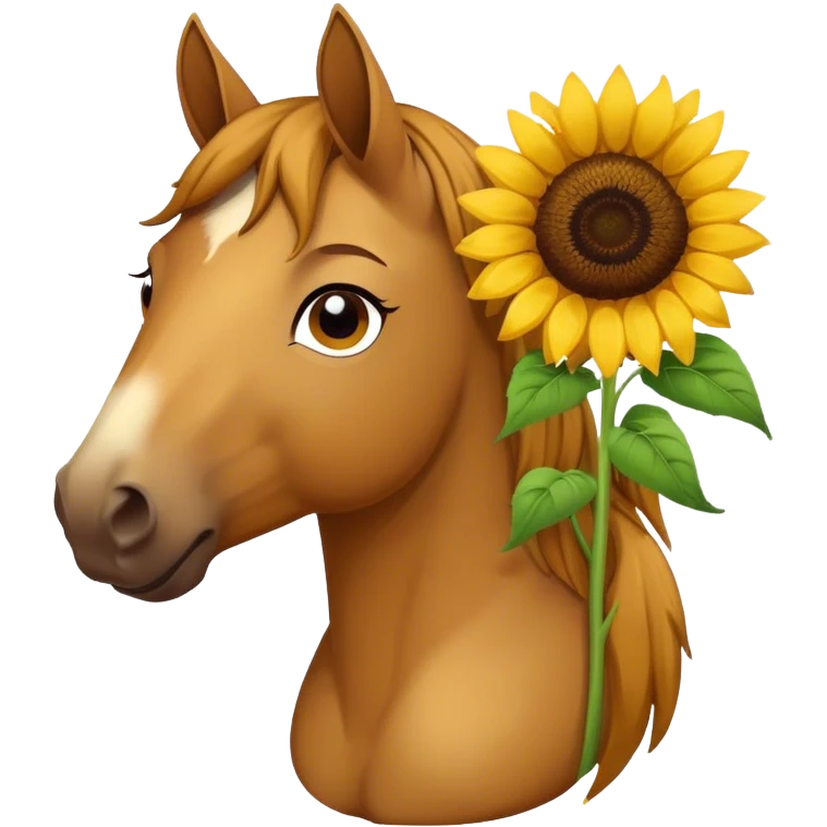 Horse with sunflower  emoji