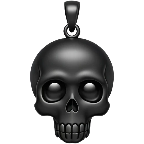A tiny black skull pendant emoji