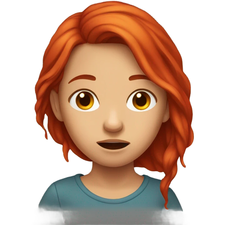 red hair girl crying emoji