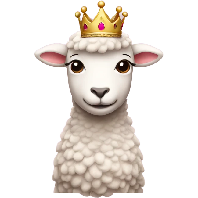Pink lamb with crown emoji