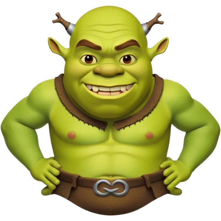 Shrek with shit emoji