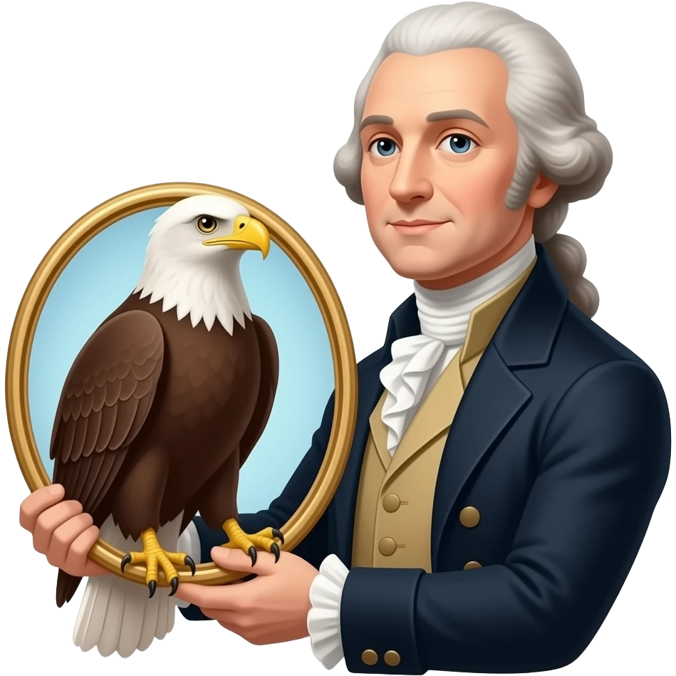 George Washington holding an eagle emoji