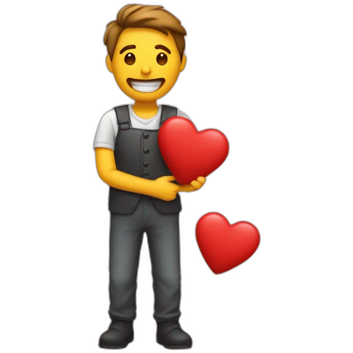 Homme qui jongle avec des coeurs  emoji
