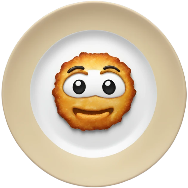 fried baked on a white plate emoji