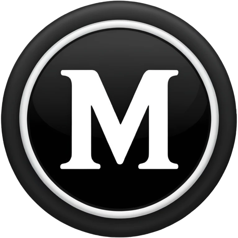 Black circle with “MB” written on in the middle of it. Nothing else emoji