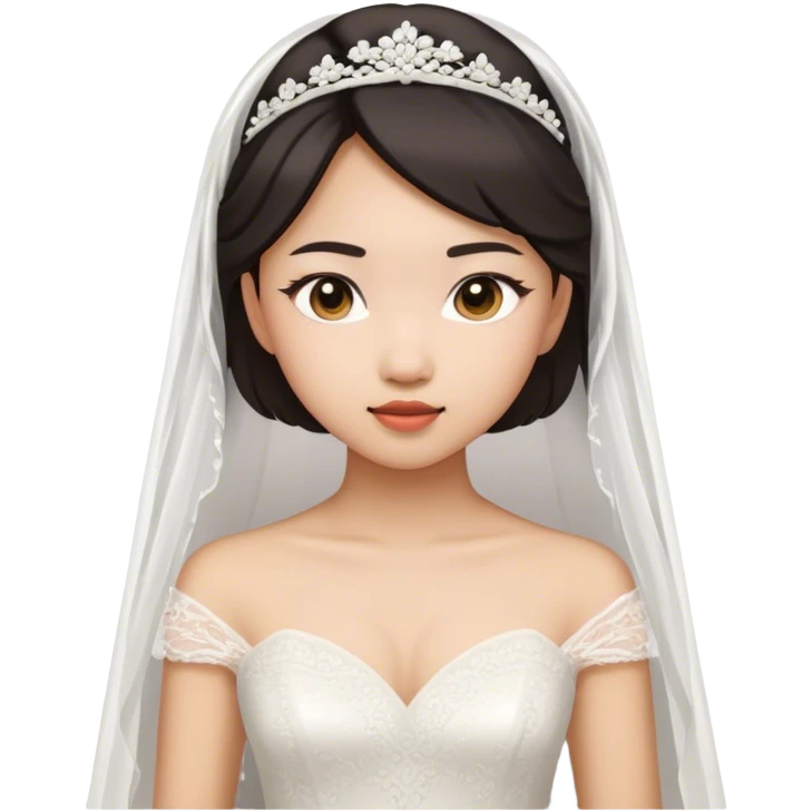 Asian girl in wedding dress emoji
