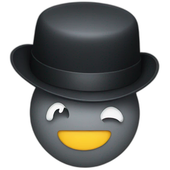 smiley wearing a  bowler hat emoji
