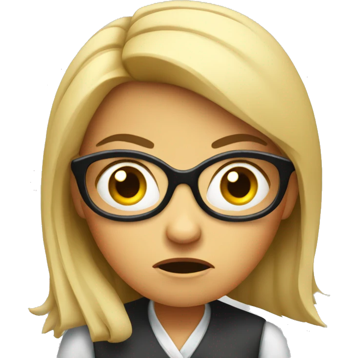 Angry smarty face woman emoji