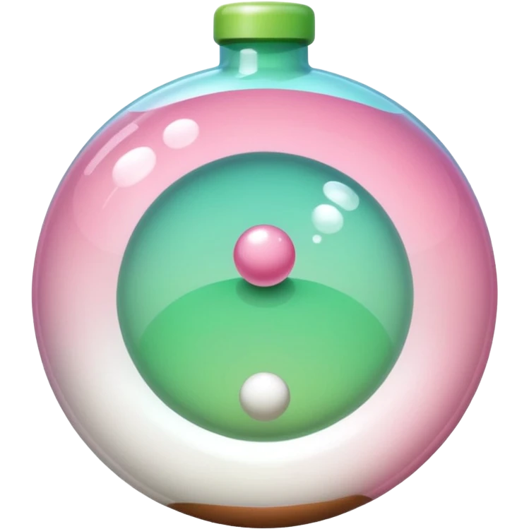 Aesthetic Bubble Tee with a pink-to-white and white-to-green match gradient, brown balls and a brown tube emoji