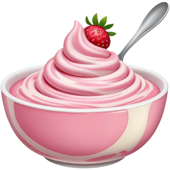 Strawberry yoghurt in 3d emoji