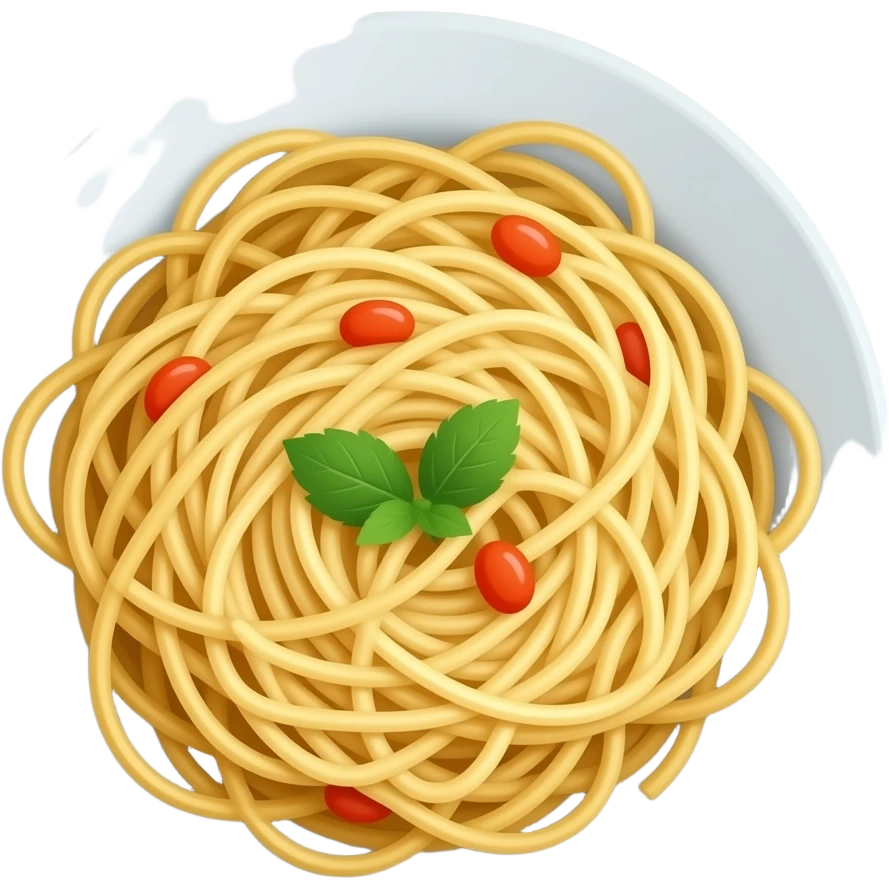 Spaghetti on a plate side emoji