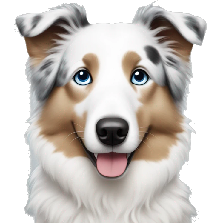 White australian shepherd with blue eyes emoji