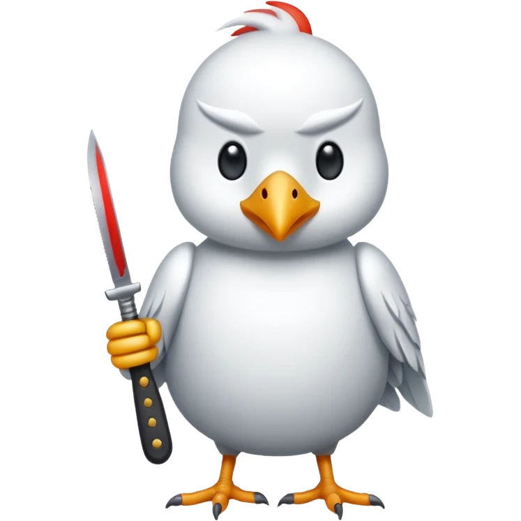 White Bird with knife emoji