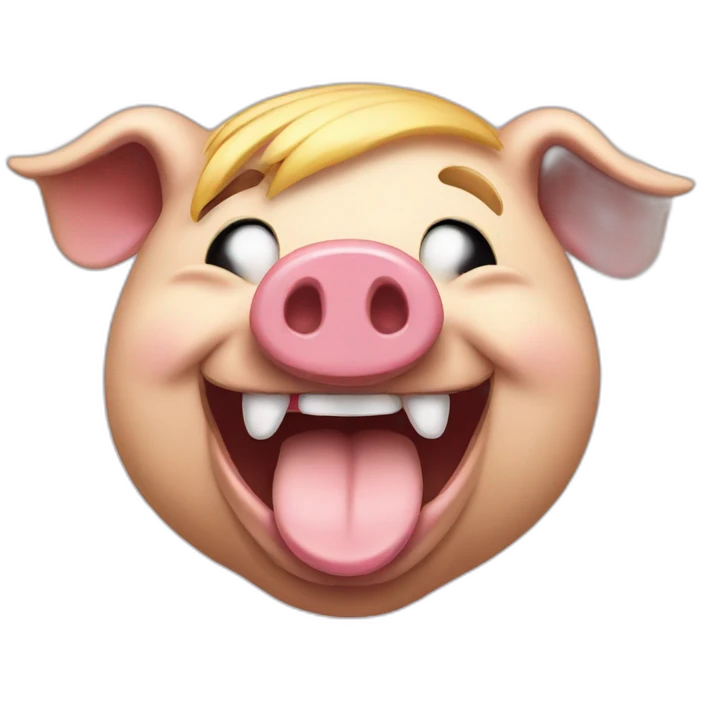 Laughing Trump pig emoji