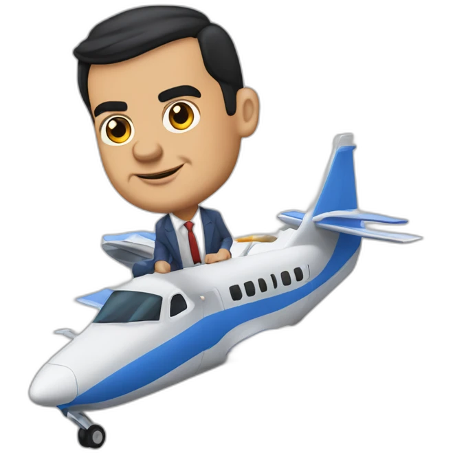 Pedro Sánchez Rising a plane emoji