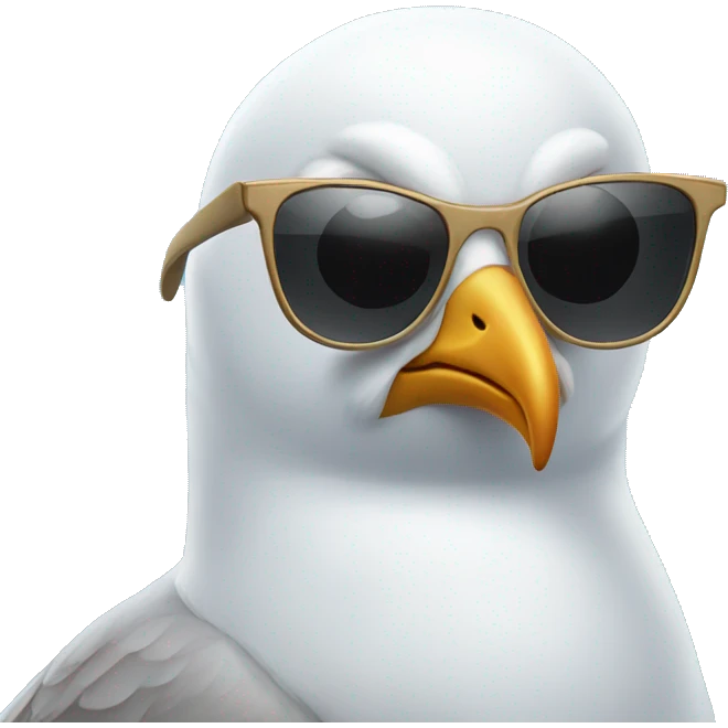 seagull wearing sunglasses emoji