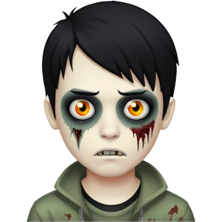 boy zombie with black hair emo emoji