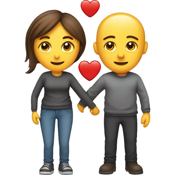 An emoji of a couple in love, standing side by side with a heart between them, symbolizing their romantic relationship emoji