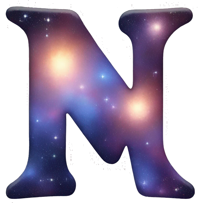 Create the Letter N what look like the universe emoji