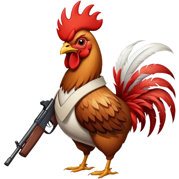 Петух с автоматом emoji