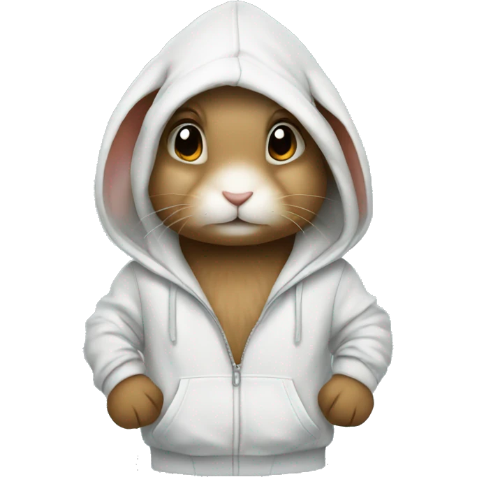 Bunny wearing a hoodie emoji