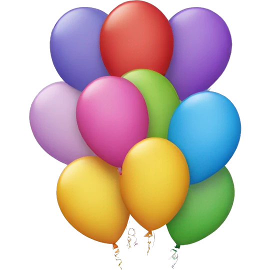 Balloons that spell FOUR emoji
