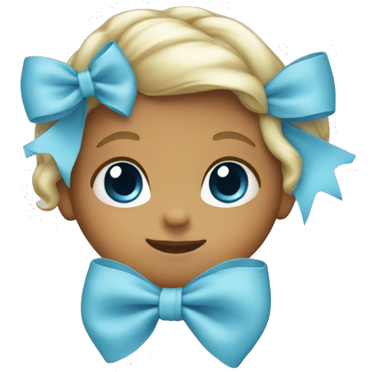 A baby blue bow emoji