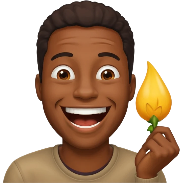 Black man laughing  emoji